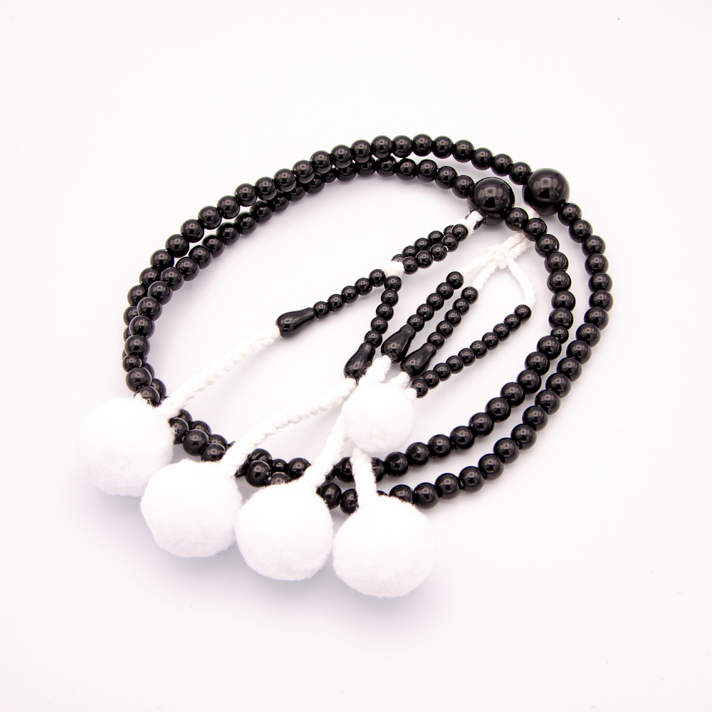 黒 数珠 8寸（小・女性向け） プラスチック 綿房 創価学会念珠